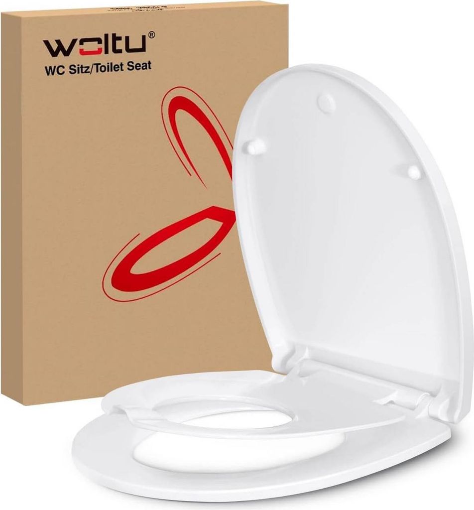WOLTU WC Sitz Familien, Toilettensitz Kinder magnetisch, Absenkautomatik, Duroplast
