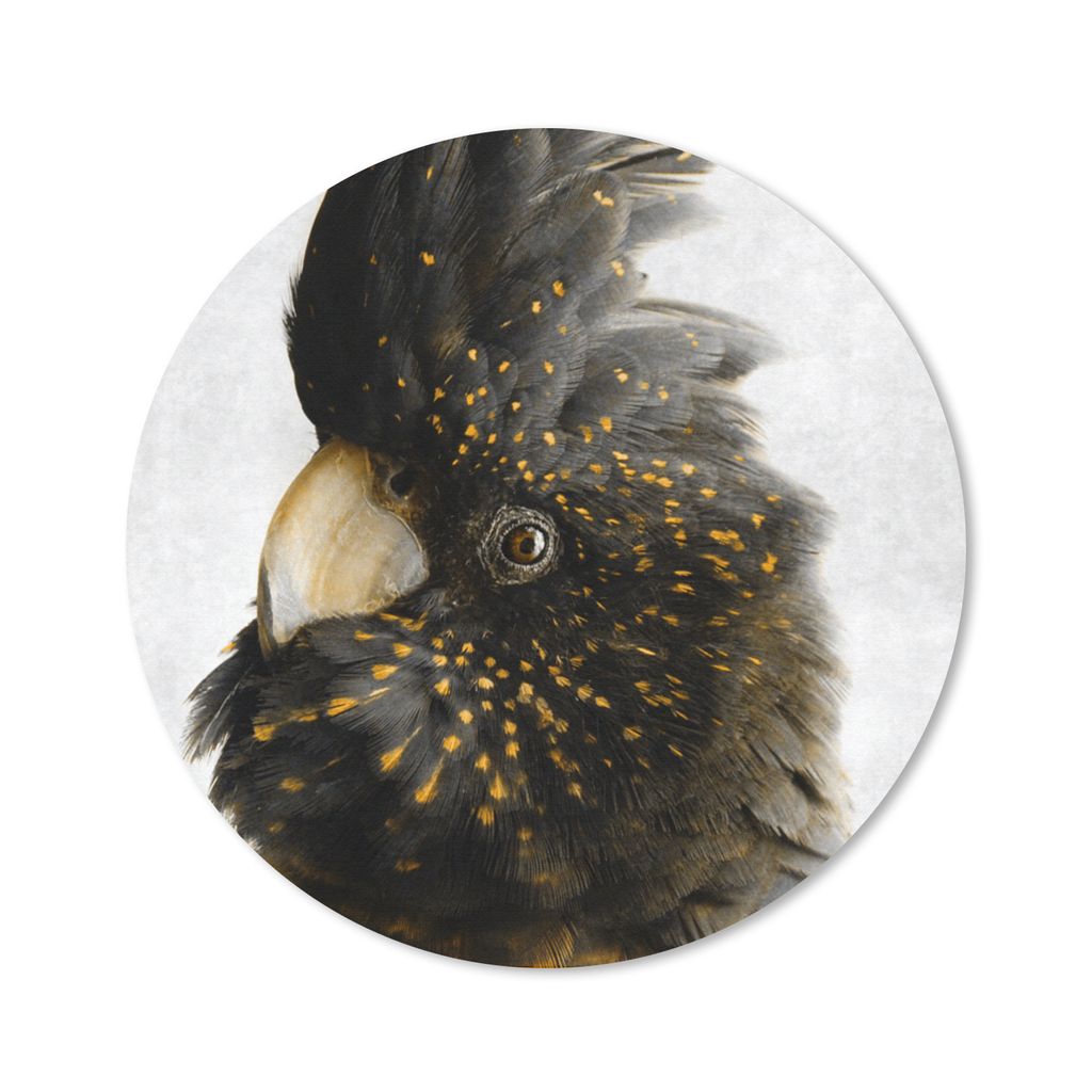 MuchoWow Mauspad Mousepad Kakadu - Schwarz - Gold - Beton 40x40 cm - Mousepads - Maus Mat - Pad - Mausunterlage - Schreibtisch Accessoires