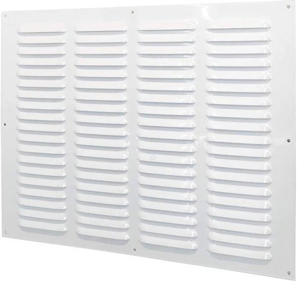 Grille d'aération rectangulaire en métal 40 x 30 cm blanc pour maison