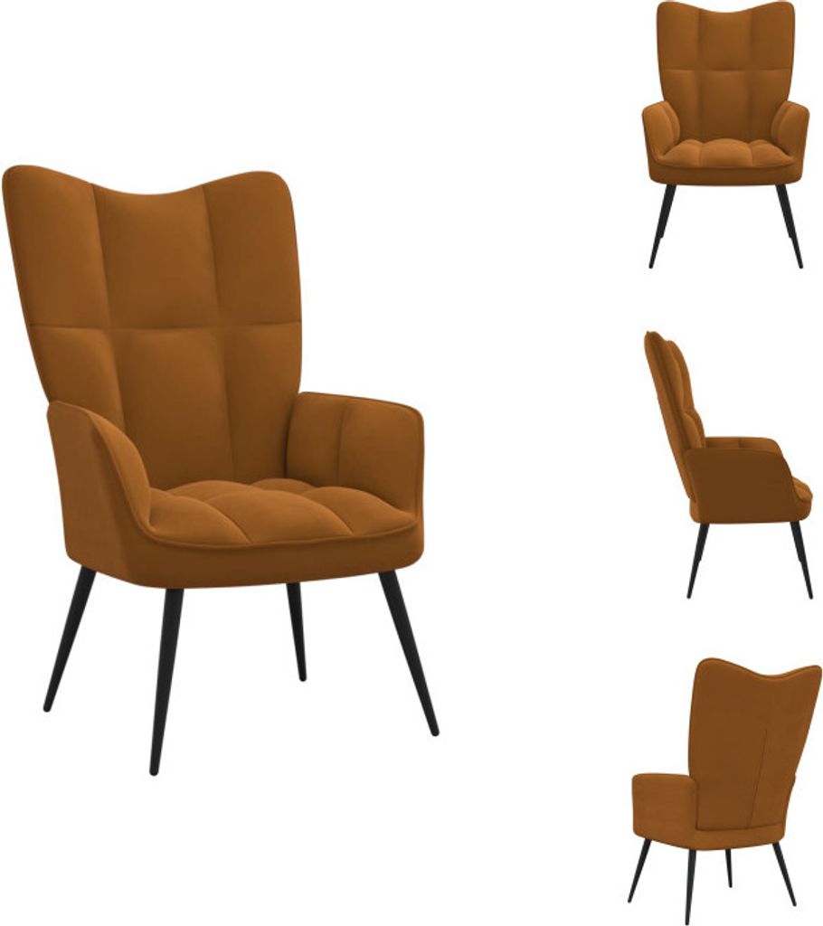 vidaXL Relaxsessel Braun Samt - Sessel