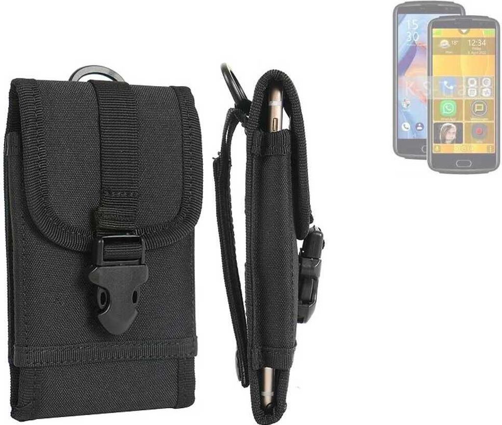K-S-Trade Holster Handy Hülle kompatibel mit Bea-fon M7 Holster Handytasche Gürtel Tasche Schutz Hülle Robust Outdoor schwarz