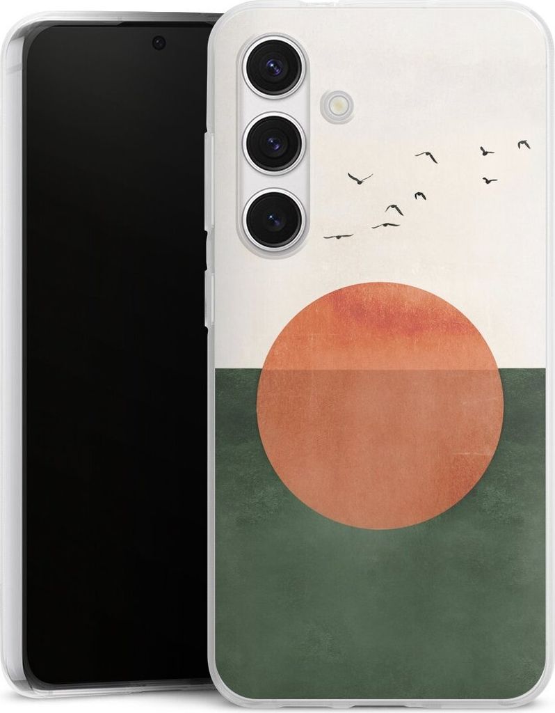DeinDesign Handyhülle für Samsung Galaxy S24 Silikon Hülle Case Smartphone Schutzhülle Sonnenschein Sonnenuntergang Vogel