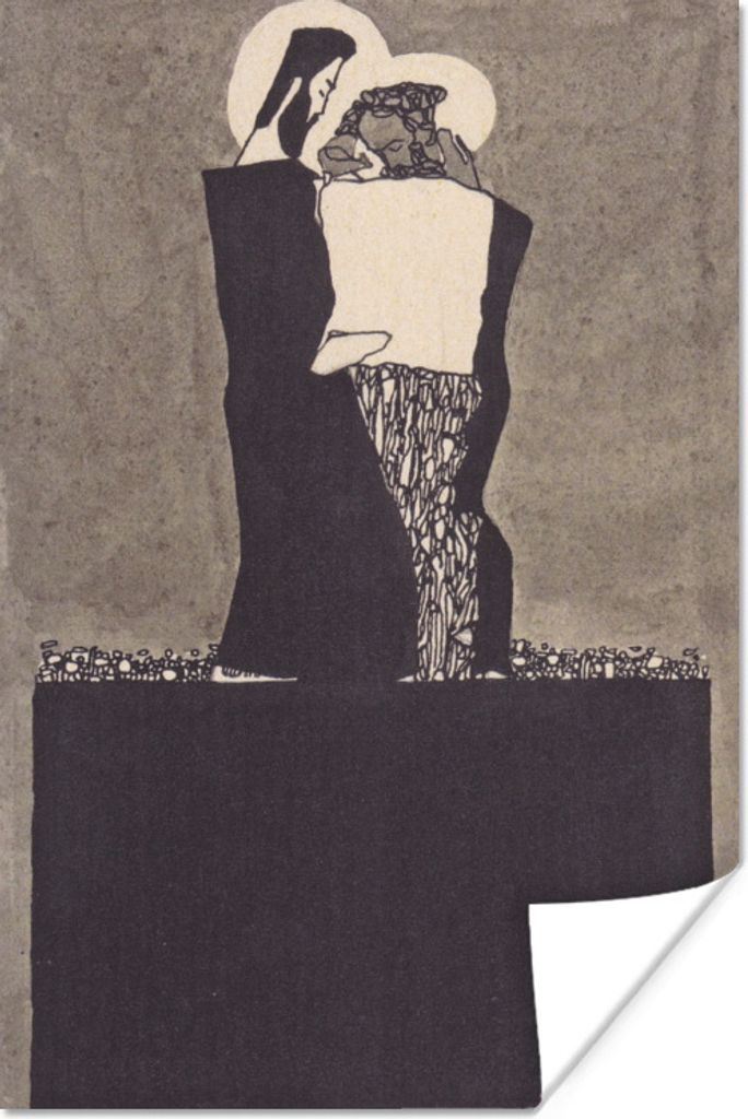 MuchoWow Poster Zwei Männer mit Nimben - Egon Schiele 60x90 cm - Wanddekoration