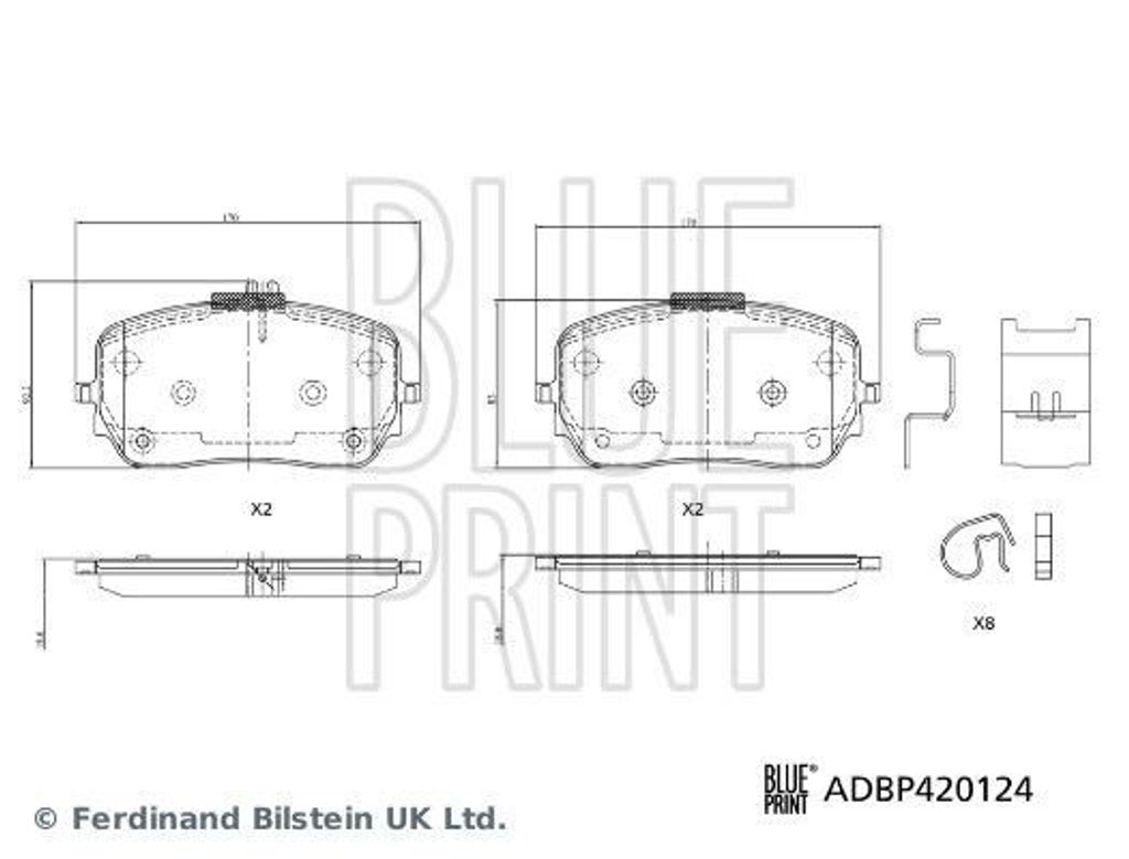 BLUE PRINT Bremsbeläge Satz Vorne passend für MERCEDES-BENZ GLE (W167) ADBP420124
