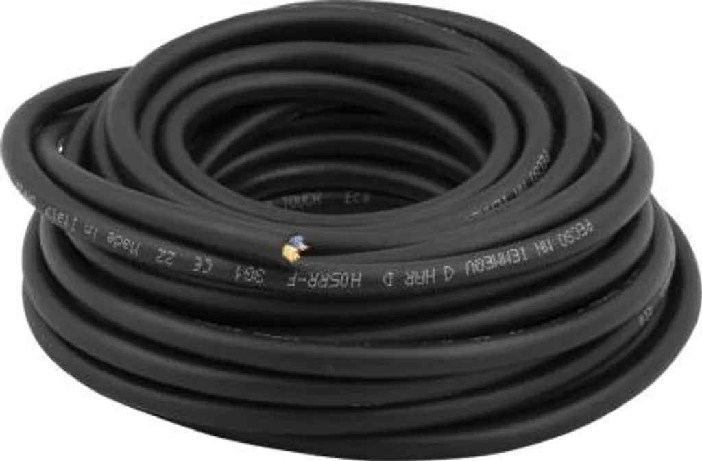 Câble néoprène 3x1,0 mm² noir 10 mètres pour chantiers et ateliers