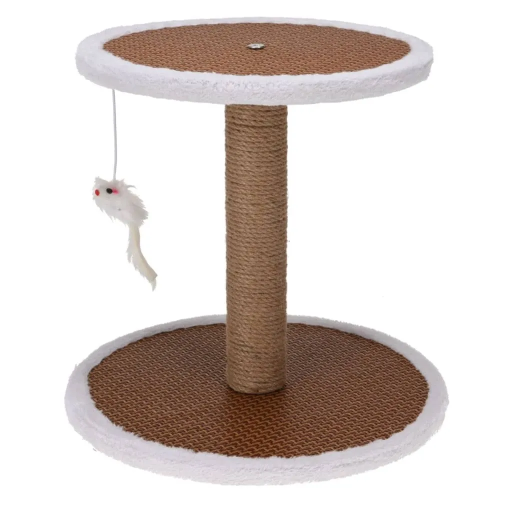 Griffoir chat pour appartement avec souris jouet et socle de repos
