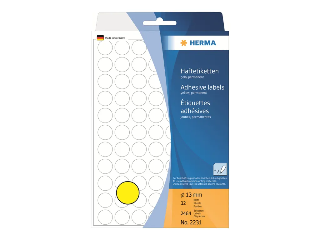 HERMA 2231 Punti Segnalazione Gialli | Organizzazione Ufficio 13mm