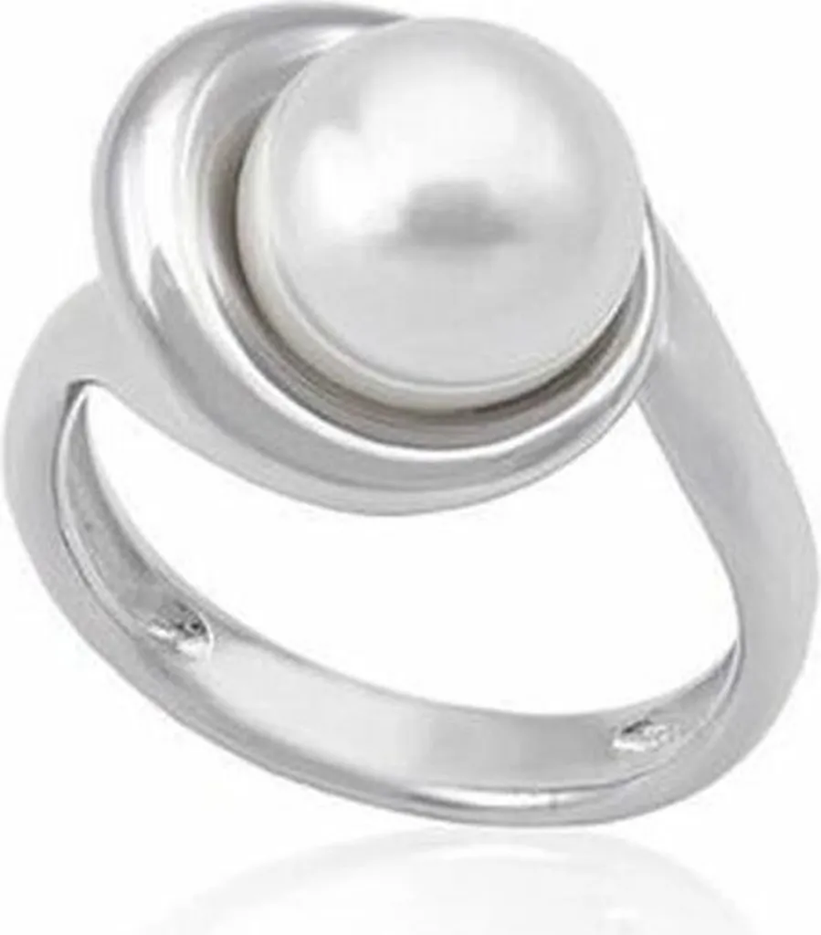 Anello Majorica con Perla Nera 10mm - Argento 925 Dorato Mod. 16349