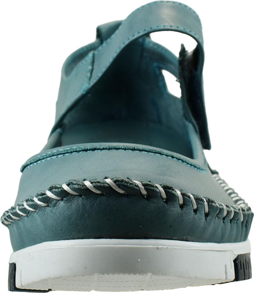 Gemini Damen Riemchenballerina Leder Klettverschluss ungefüttert flexibel 382534-01, Größe:37 EU, Farbe:Blau