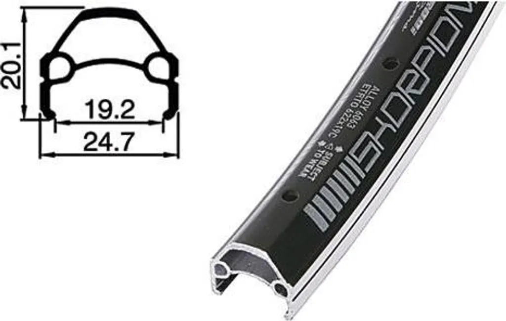 Jante aluminium 26 pouces RODI Skorpion 36 trous solide et mate