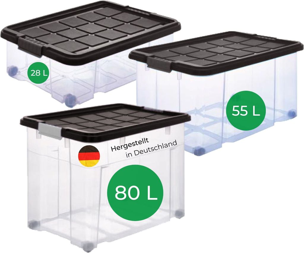 Novaliv 3 tlg Sparset Aufbewahrungsboxen mit Deckel Produktbild 