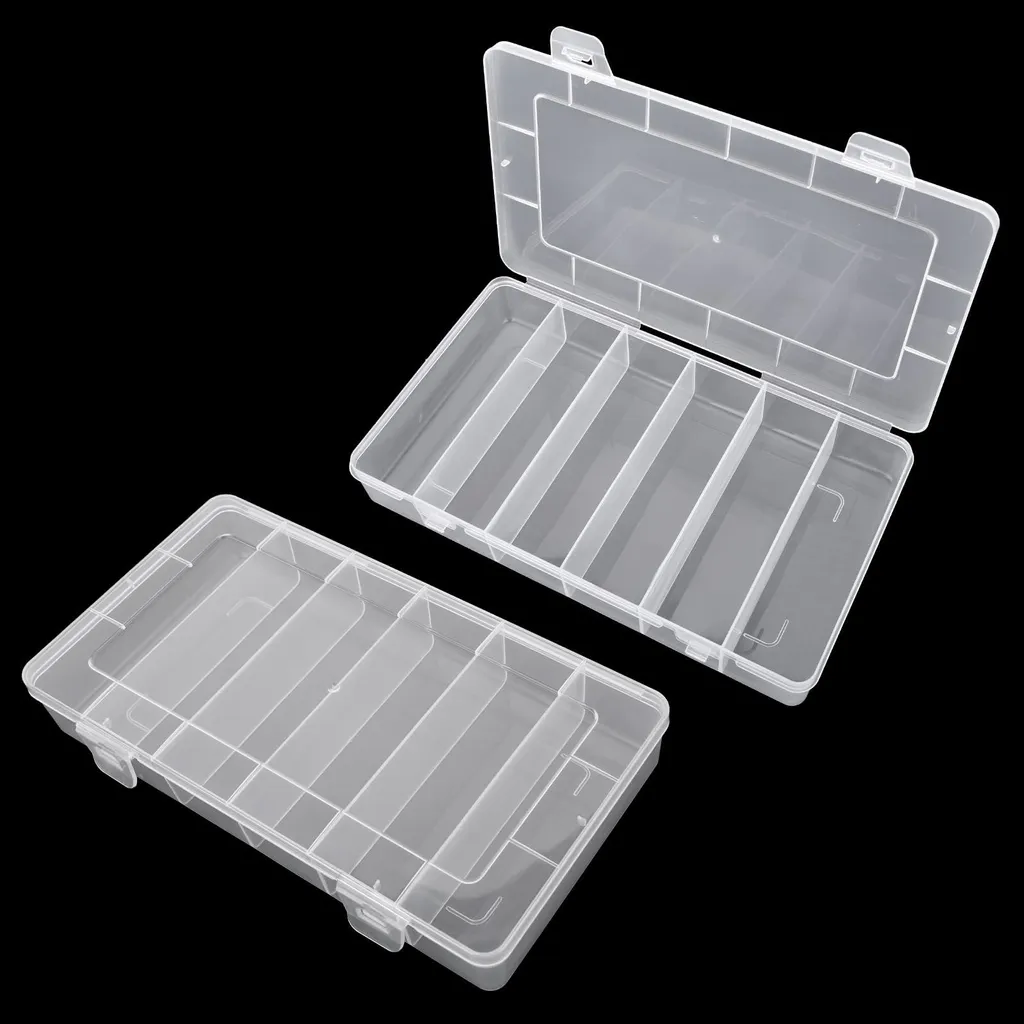 Boîte de Rangement Plastique à 6 Compartiments pour Pêche et Bricolage
