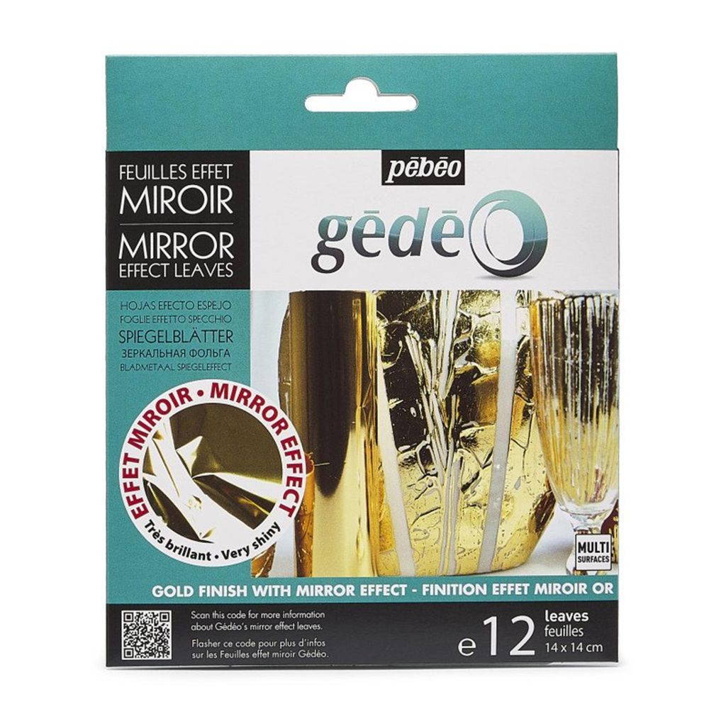 Pebeo Gedeo Spiegeleffekt-Blätter Gold, 12er-Pack