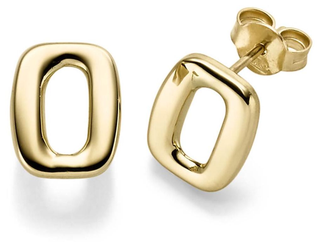 Paar Ohrstecker 11,7x9,5mm Ohrschmuck aus 585 Gold Gelbgold schlicht