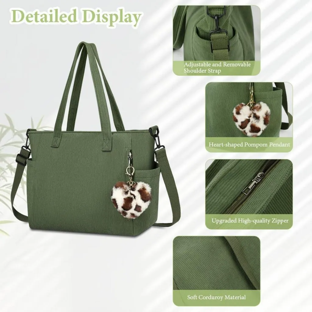 Borsa Università Donna Velluto: Tote Bag Capiente per PC e Libri - 9