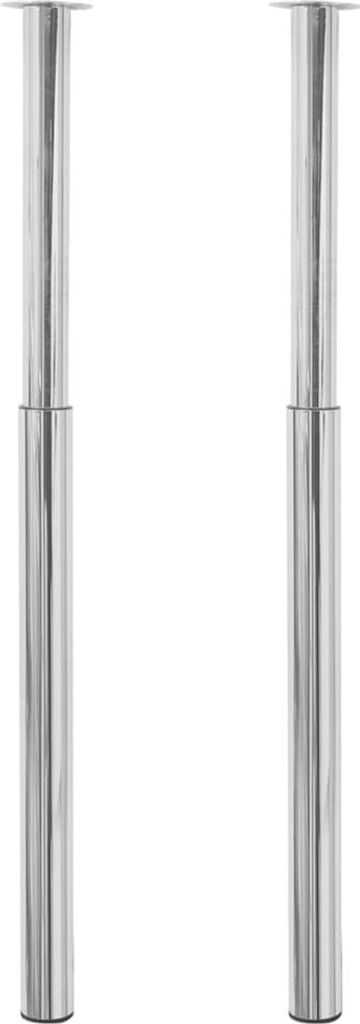 vidaXL 2 x Teleskopfuß Tischfuß Stützfuß Tischbein Chrom 710 mm-1100 mm