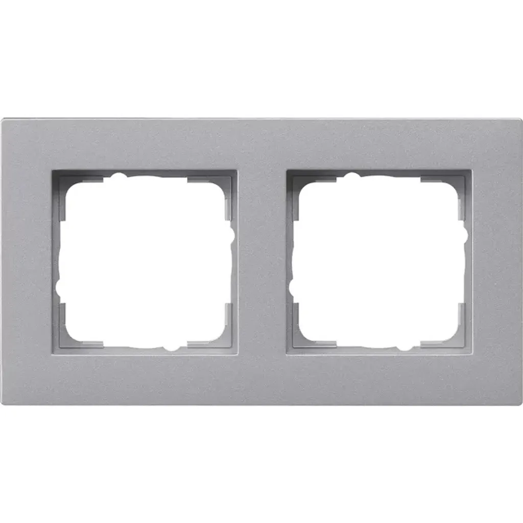 Cadre double Gira E2 Alu 0212255 pour rénover vos prises de courant murales