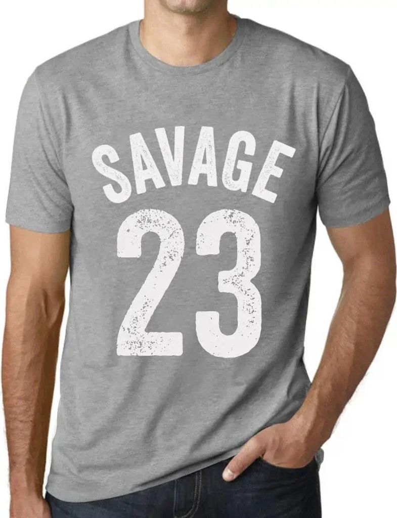 Herren Grafik T-Shirt Savage 23 Geschenk 23. Geburtstag Jahrestag 23 Jahre Jubiläum 23 Jährige Mann Jahrgang 2001 Kurzarm Lustige Druck