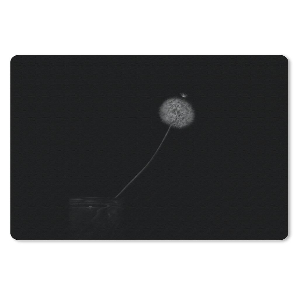 MuchoWow Mauspad Mousepad Blumen - Löwenzahn - Samen - Schwarz - Weiß 27x18 cm - Mousepads - Maus Mat - Pad - Mausunterlage - Büroartikel - De...