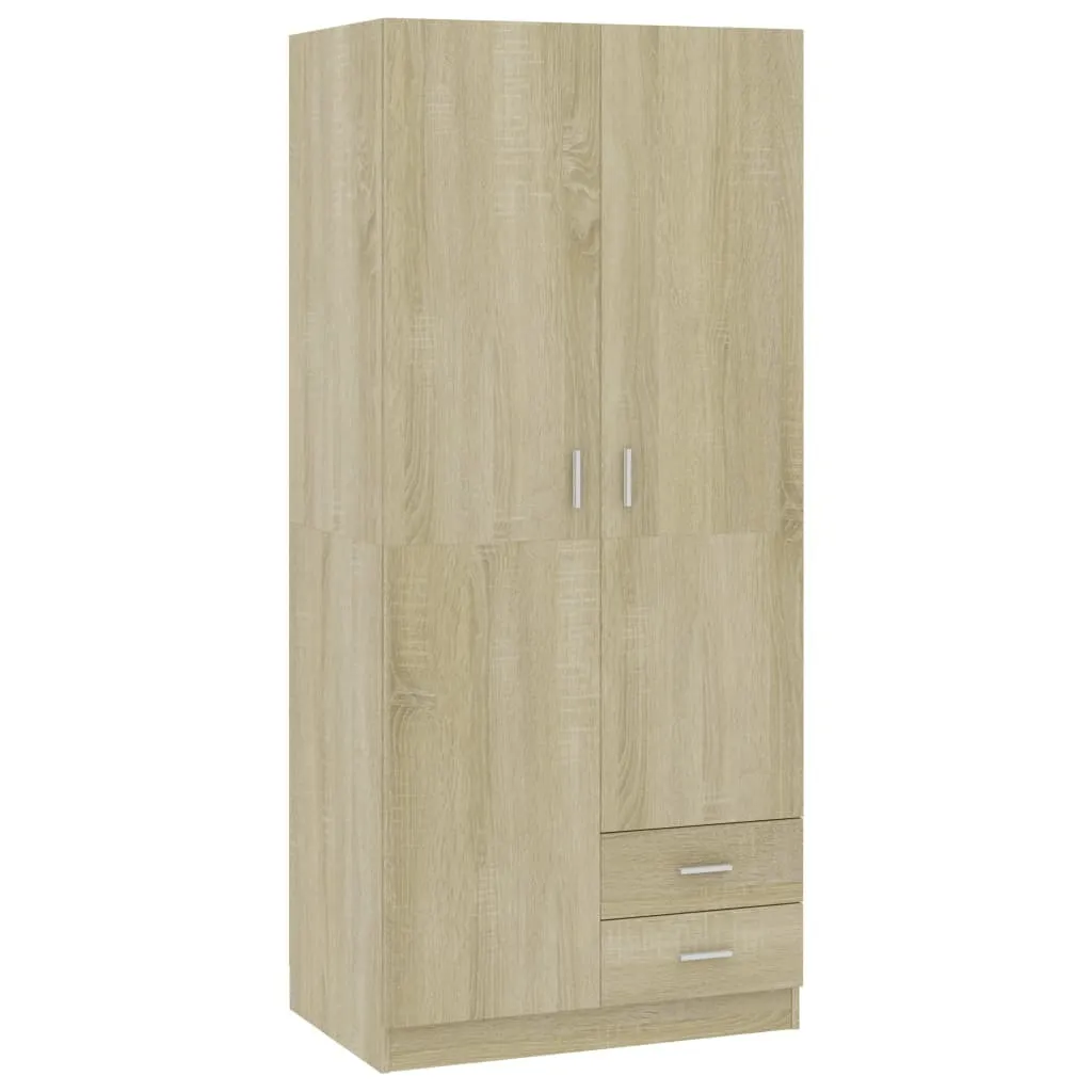 Garde-robe Chêne Sonoma 180 cm de haut avec penderie spacieuse