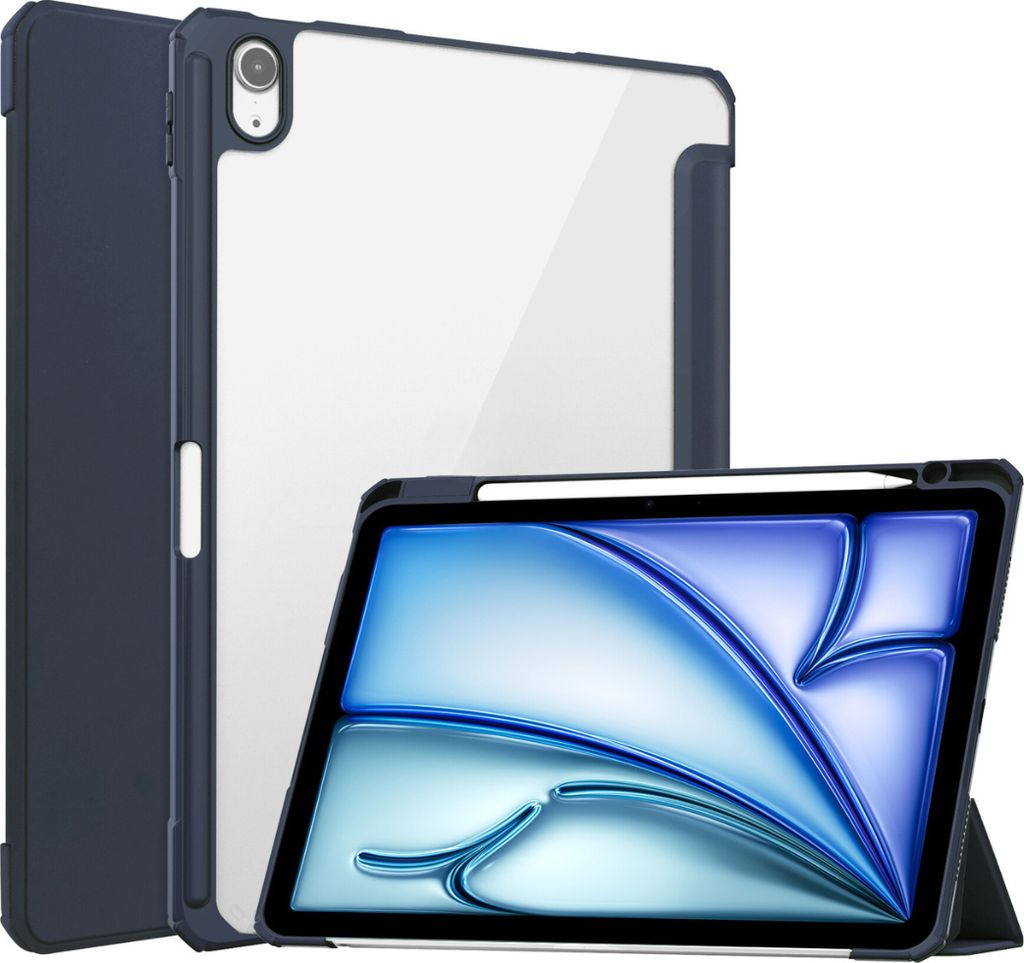 Case2go - Hülle kompatibel mit Apple iPad Air (2024) / Apple iPad Air (2025) - 11 Zoll - Acryl Silikon Tablet Case Schutzhülle - Schwarz