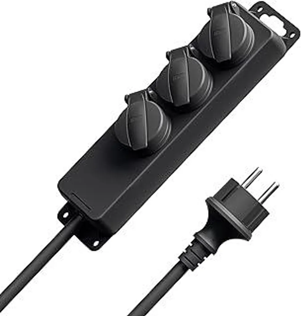 TESSAN Multipresa Professionale Esterno IP44 | 3600W 16A 5m Cavo