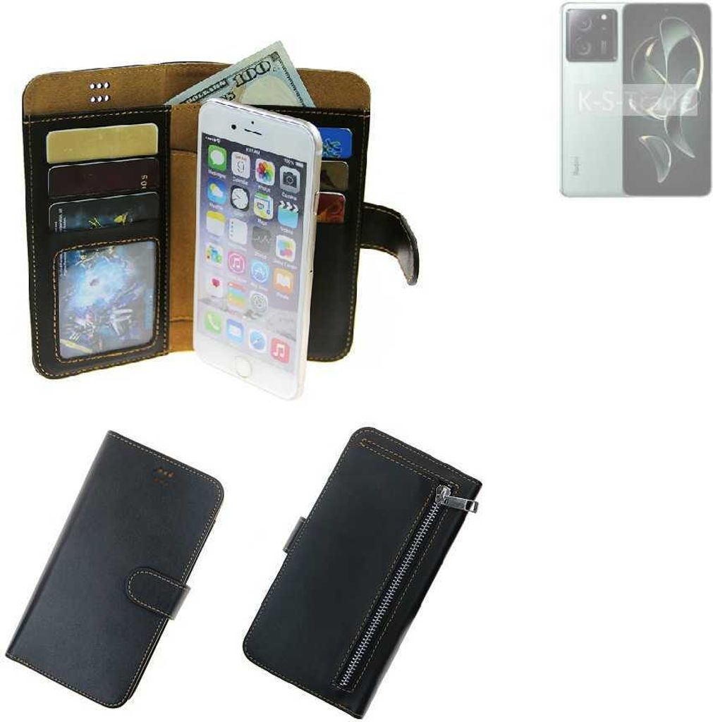 K-S-Trade Schutz Hülle kompatibel mit Xiaomi Redmi K60 Ultra Klapphülle Case Phone cover Slim Handytasche Handy Hülle schwarz aus Kunstleder (1