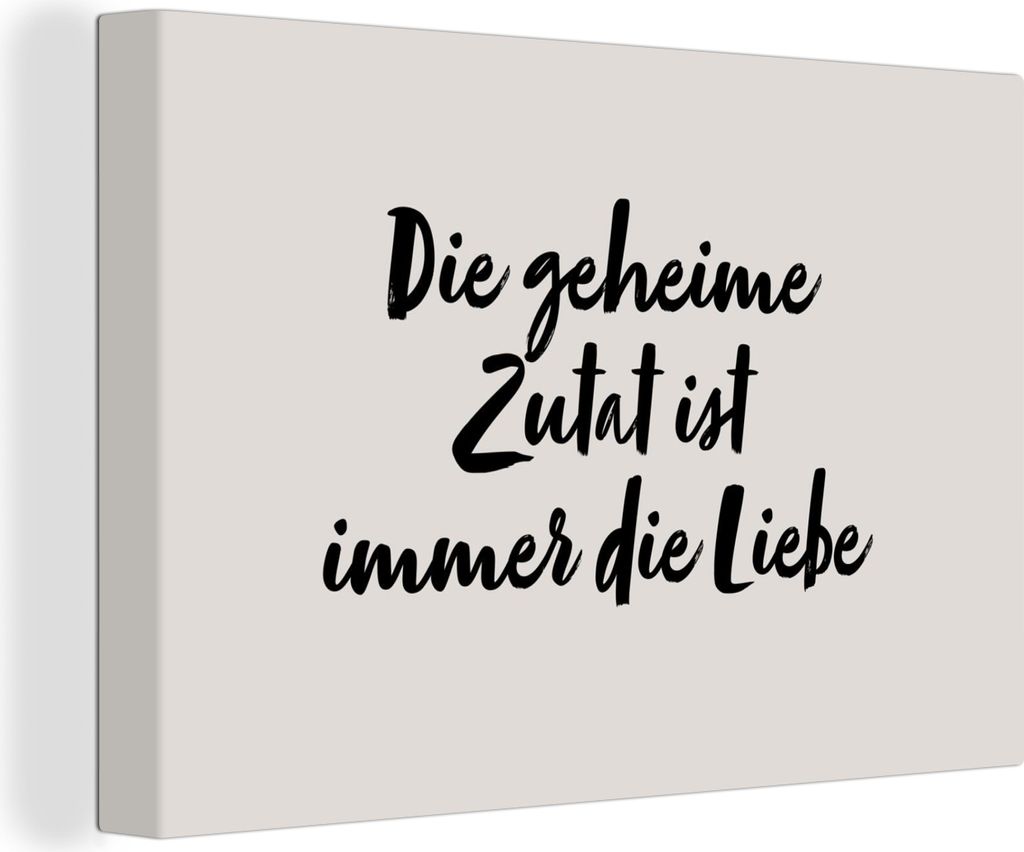 OneMillionCanvasses - Leinwandbilder - 140x90 cm, Zitate - Sprichwörter - Das Geheimnis ist immer die Liebe, Wandbilder Kunstdruck Wanddekoratio...