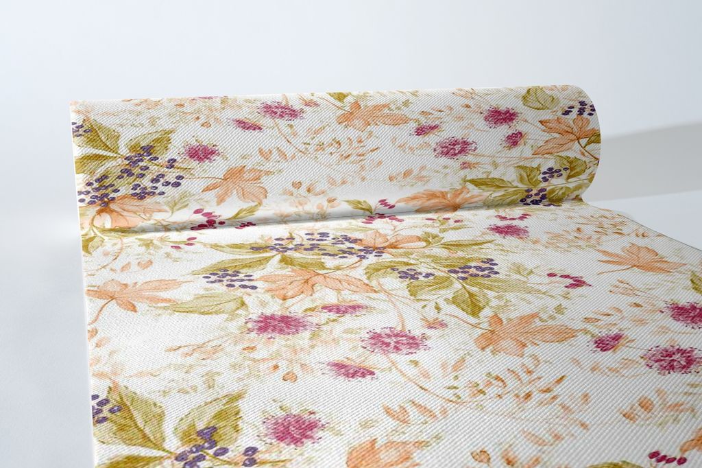Airlaid Tischläufer Erika, 40 cm x 24 m , 1 Stück - Mank - Herbst Floral Blätter Beeren