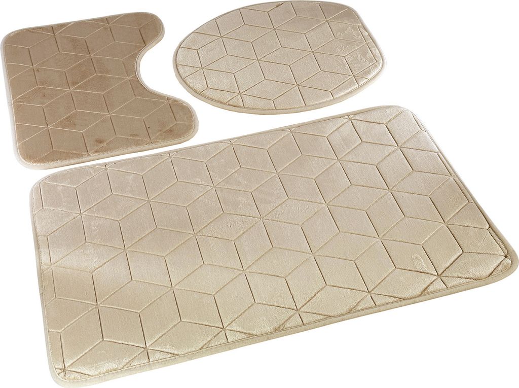 Koupelnové předložky Sumba Beige 31 - Třídílná sada 3 kusů: Obrázek produktu 