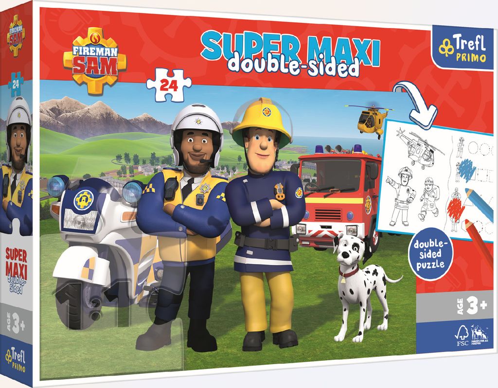 Puzzle Trefl Primo 24 Super Super Maxi Hasič Sam Hasičský Obrázok produktu 