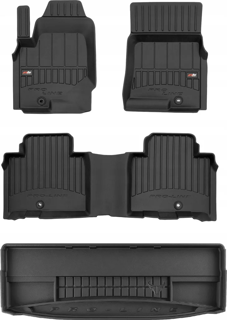 Tappeti Su Misura Gomma 3D SsangYong Rexton 4 (2017-) 7 Posti | Nero