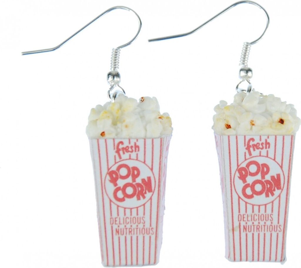 Popcorn Ohrringe Miniblings Hänger Mais Popcorn Tüte 3D Produktbild 