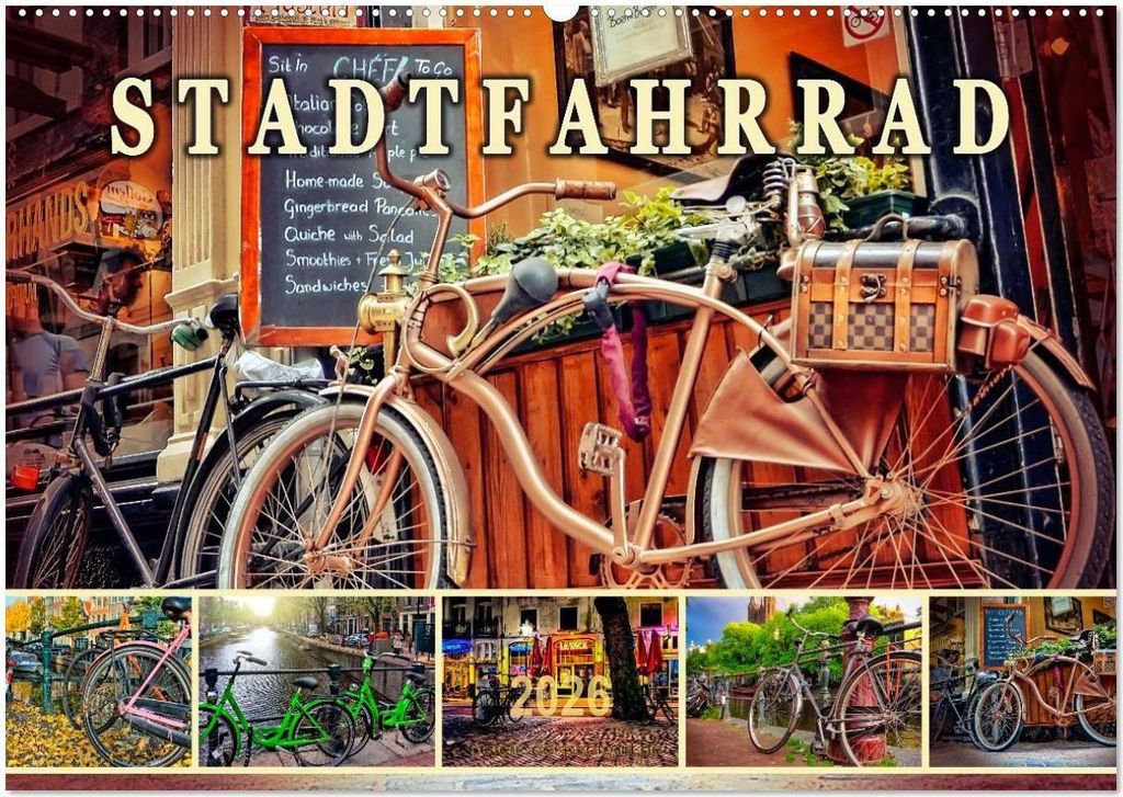 Stadtfahrrad (Wandkalender 2026 DIN A2 quer), CALVENDO Monatskalender