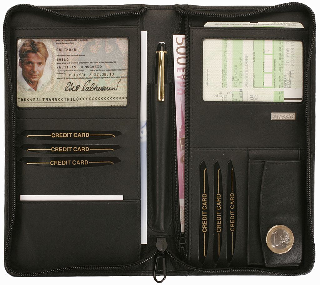 Alassio Reise Organizer aus Nappaleder schwarz (ohne Inhalt)