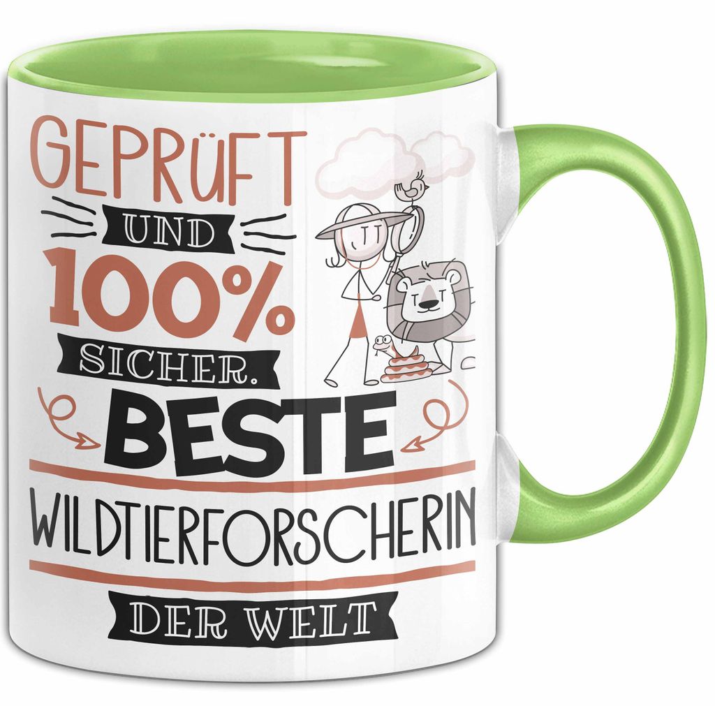 Beste Wildtierforscherin Der Welt Tasse Geschenk für Eine Wildtierforscherin Und Sicher Geschenkidee Geburtstag Weihnachten (Grün)