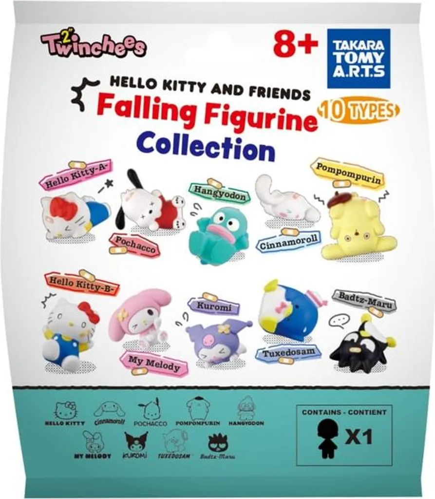 Minifigures Sanrio Twinchees de 5 cm en présentoir Falling de 24 pcs