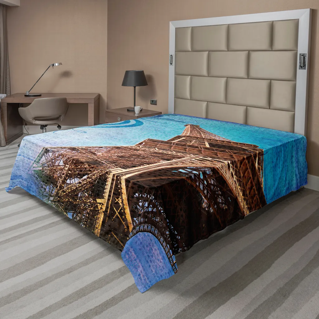 Lenzuolo Decorativo Parigi ABAKUHAUS 275x260 cm Microfibra Blu
