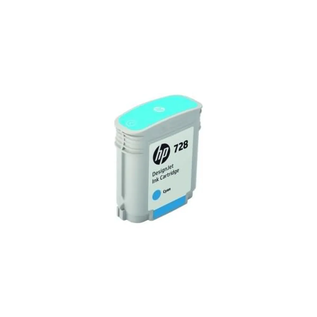 Encre cyan HP 728 de 40 ml F9J63A à séchage rapide pour dessin technique