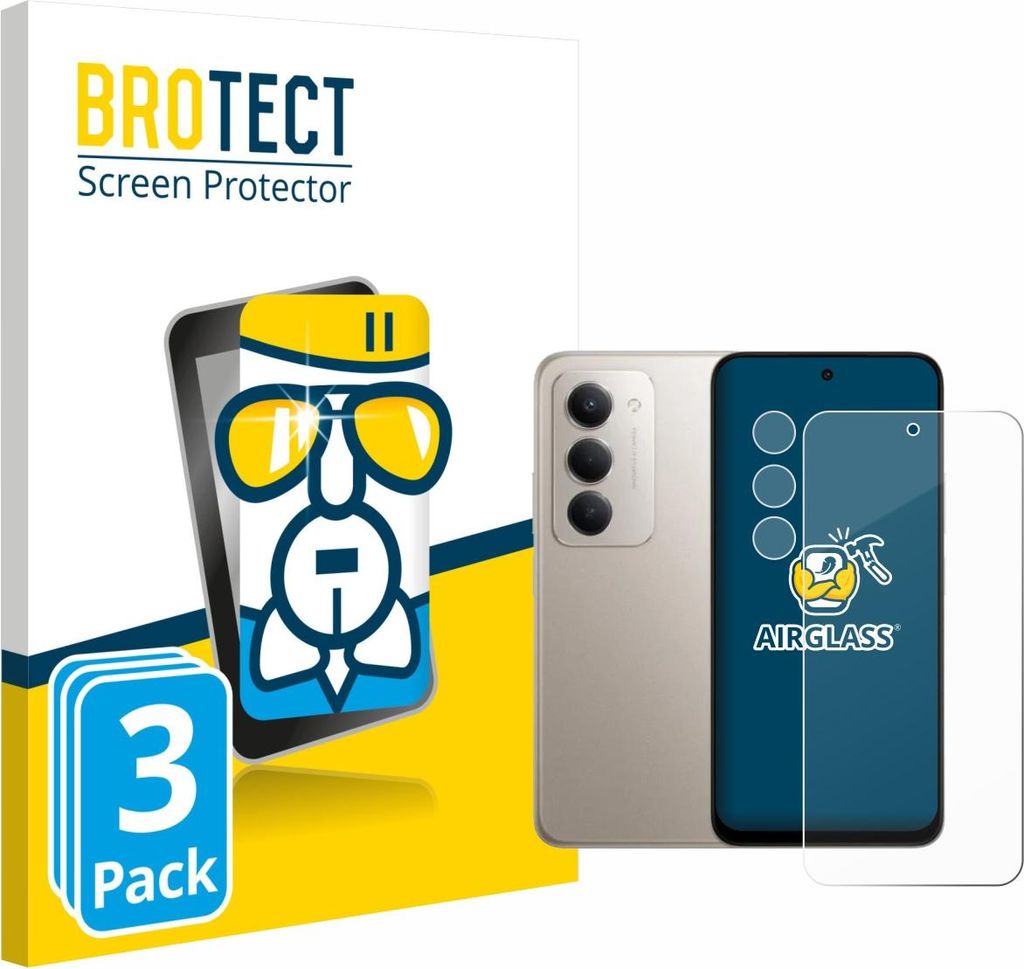 3x BROTECT Schutzglas für Xiaomi Redmi 15 4G (Display+Kamera) Schutzfolie Panzer Folie Glas Display Schutz klar