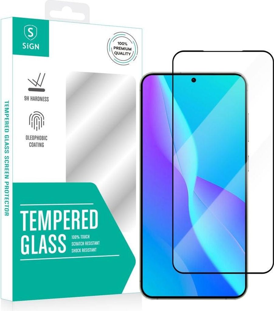 SiGN Samsung Galaxy S25 Displayschutzfolie aus gehärtetem Glas mit Ultraschall-Fingerabdrucksensor