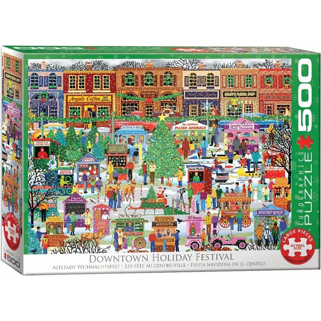 EUROGRAPHICS Puzzle Weihnachtsmarkt im Zentrum XL 500 Teile