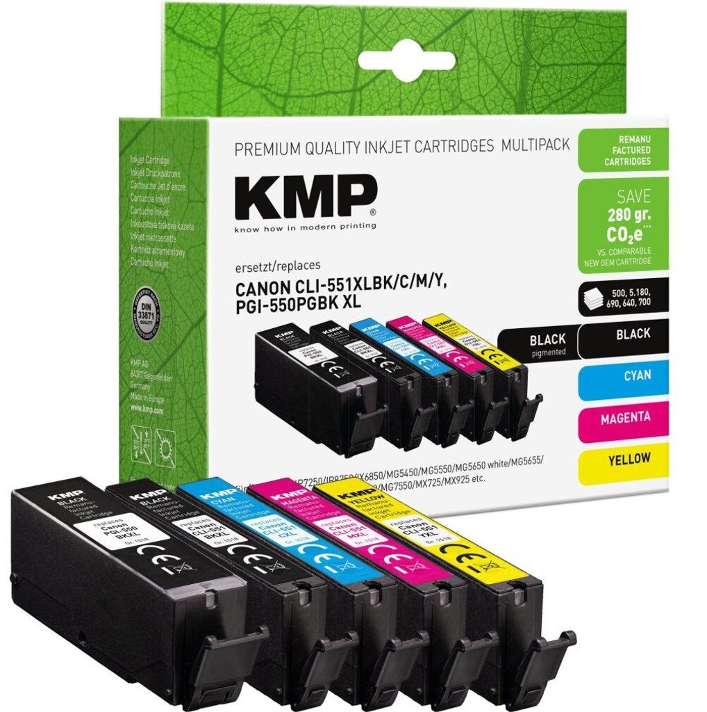 KMP Multipack kompatibel mit Canon PGI-550/CLI-551 XL Obrázek produktu 