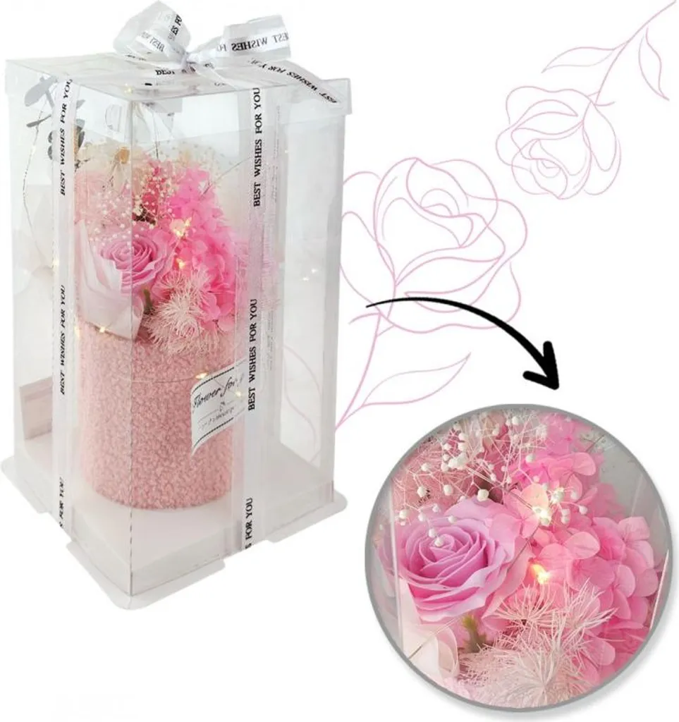 Scatola Regalo Flamenco Mystique BUK21: Fiori di Sapone LED per Lei