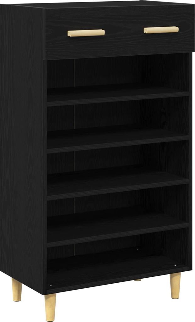 vidaXL Schuhschrank mit Regal Schwarz Eichen-Optik 60 x 35 x 105 cm