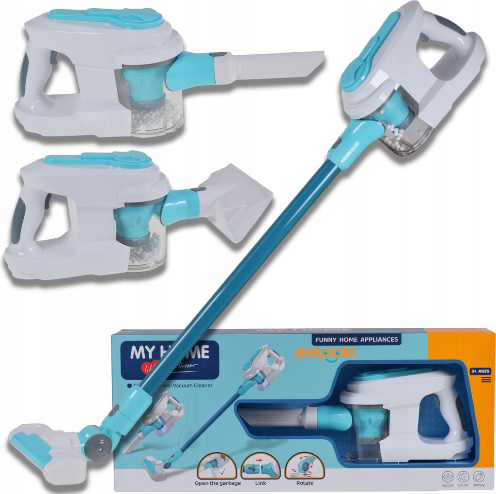 Lolex | Interaktiver Staubsauger - 2in1 - Blau - Realistisches Spielzeug - Fördert Kreativität und Verantwortung