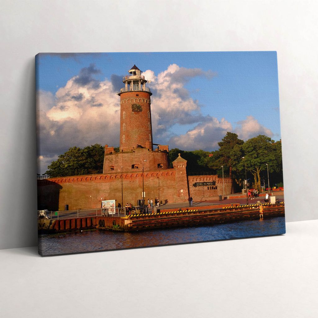 Kołobrzeg-Leuchtturm Polen – Leinwandbild Wandbild – 80x60 cm – Leinwandbilder – Wandbilder – Schlafzimmer – Flur