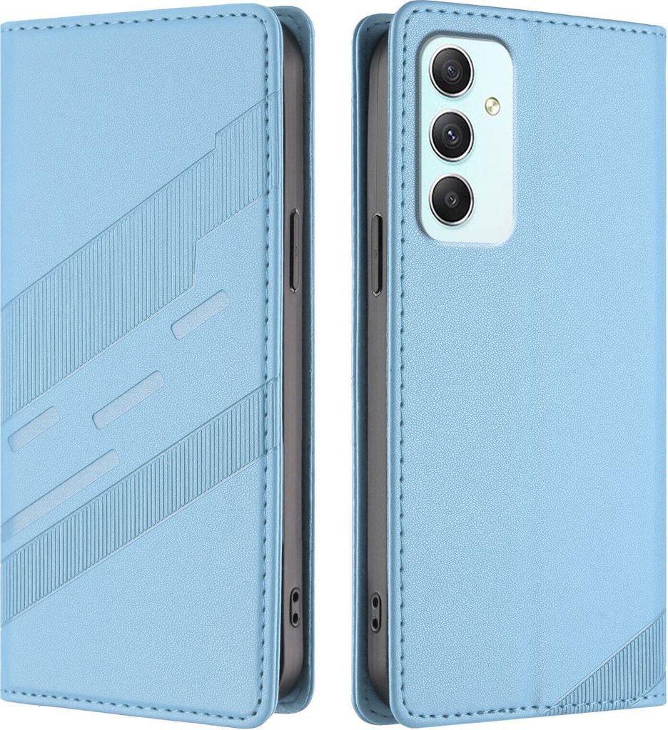 Hülle für Samsung Galaxy M35 5G, Kunstleder Brieftaschen Handyhülle mit Kartenfach und Standfunktion Hellblau
