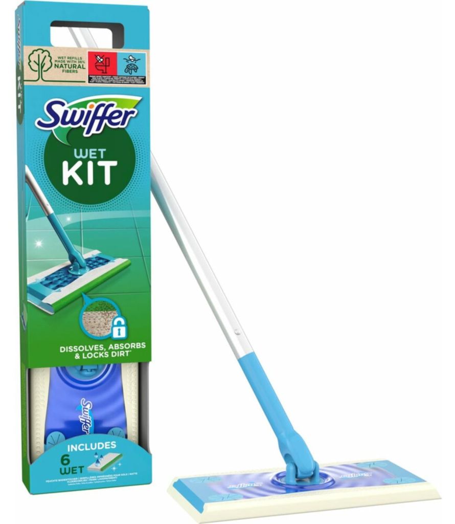 Swiffer WET KIT 1 Bodenwischer+ 6 feuchte Bodentücher Produktbild 