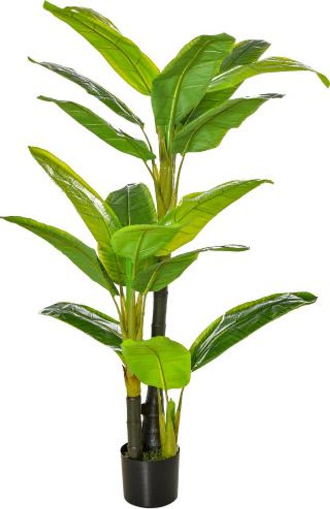 Gruen 150x17x17cm Kunstlicher Bananenbaum Dekorative Kunstpflanze Kunststofftopf Pflegeleicht Indoor Outdoor